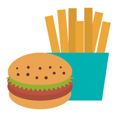 french fries with burger