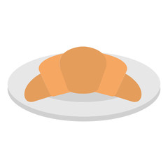 dish with delicious croissant bread icon