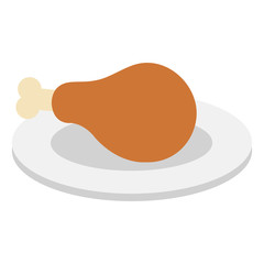 dish with thigh chicken meat icon