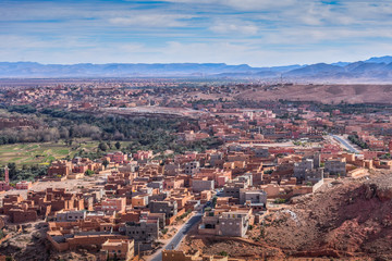 Fototapeta na wymiar Panoramic view of Tinghir city, Morocco