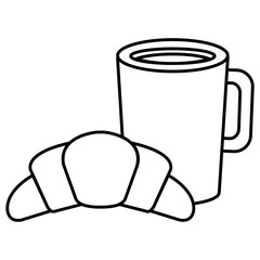 coffee cup drink with croissant