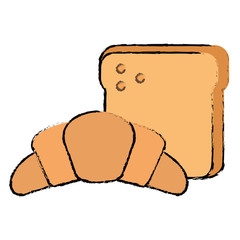 bread toast with croissant