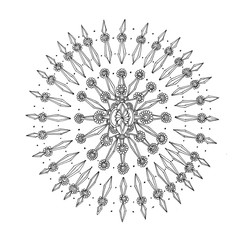 Obraz premium mandala hand-drawn on paper then digitized