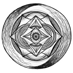 mandala hand-drawn on paper then digitized