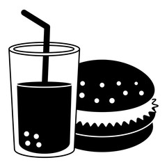 delicious burger with soda