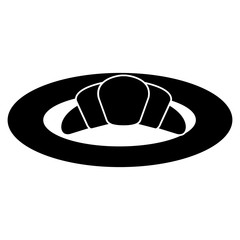 dish with delicious croissant bread icon