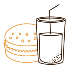 delicious burger with soda