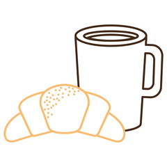 coffee cup drink with croissant
