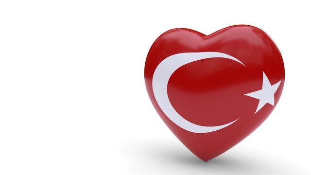 Turkey join concept of love background, 3d rendering