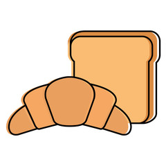 bread toast with croissant