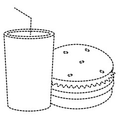 delicious burger with soda