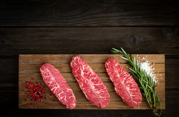 raw top blade steak