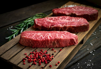 raw top blade steak