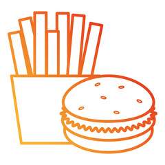 french fries with burger