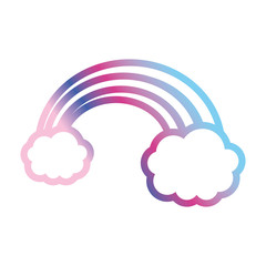 clouds with rainbow icon