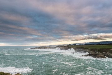 the sea crashes hard on the coasts of Galicia, with beautiful impressive waves, worthy of contemplation