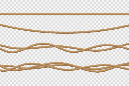 Fototapeta Vector realistic isolated rope for decoration and covering on the transparent background.