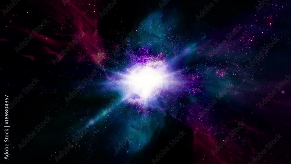 Wall mural space 2081: flying through star fields in space (loop).