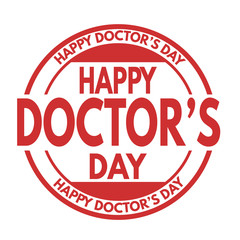 Happy doctor's day sign or stamp