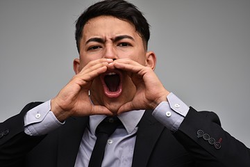 Handsome Entrepreneur Shouting