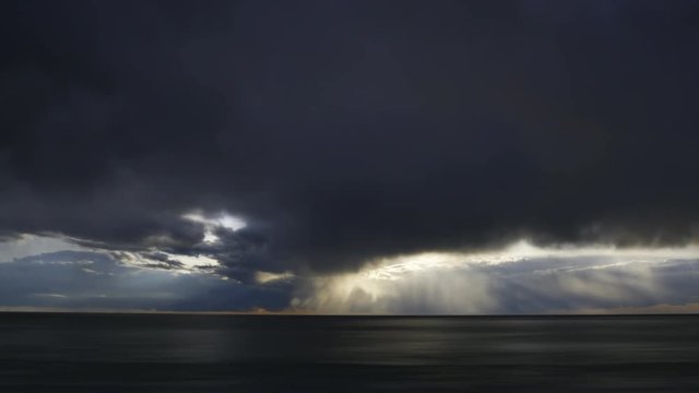 Rain over the sea time lapse