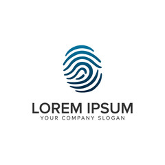 finger Print security logo design concept template. fully editable vector