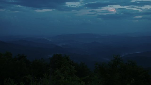 the mountains at dusk