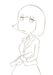 卒業証書を持つ女学生