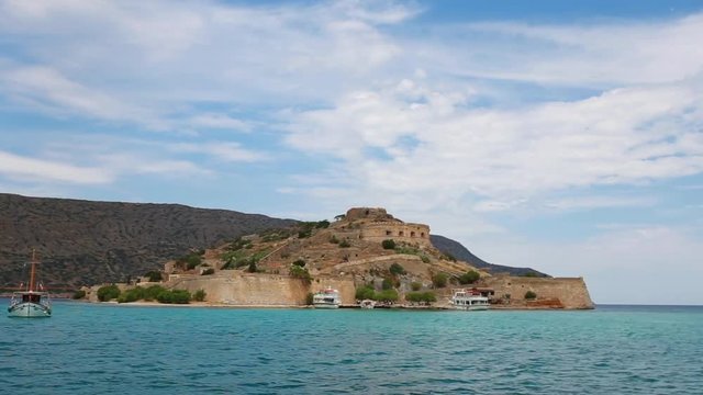 crete historic island spinalonga sea