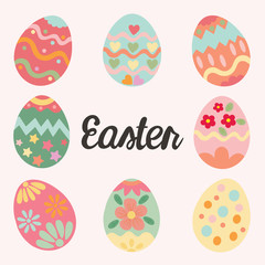 Easter eggs Vector illustration.