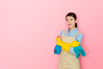 confident young house cleaning service worker