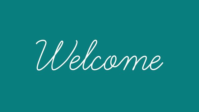 Welcome motion graphics flat animation. Available in 4K FullHD and HD video 2D render footage