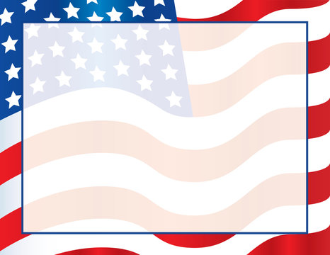 United States of America Flag Border Poster, Invitation, Flyer