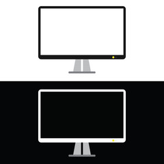 Computer screen technology. Monitor PC icon flat style