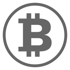 Obraz premium Bitcoin emblem in circle. Vector icon.
