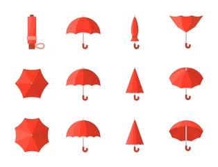 Fotobehang red umbrella icon, flat design © lukpedclub