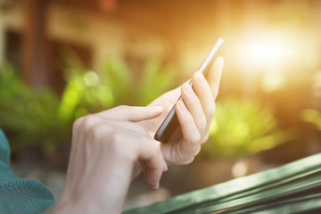 Woman holding a phone