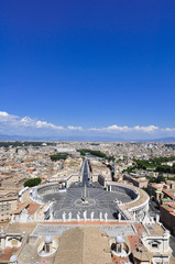 Panorama View of  Rome city from top of St. Peter's Basilica, Rome Italy
