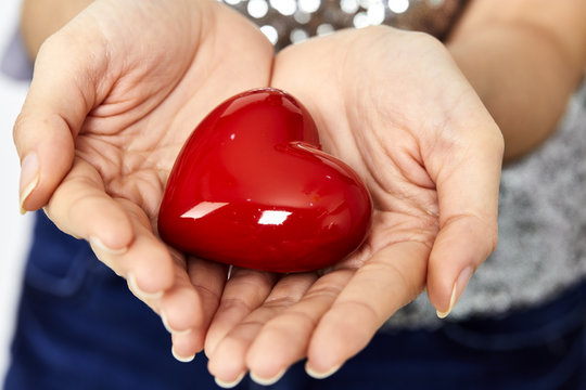 woman hands giving heart love and sharing concept