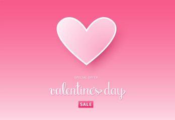 Valentine's day sale background with heart. Vector illustration eps 10.