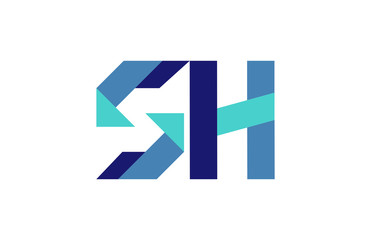SH Ribbon Letter Logo 
