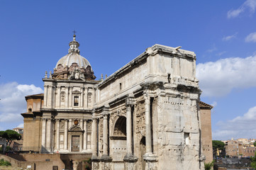 Colosseum and rome ruins, Rome, Italy
