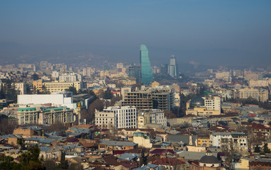 Fototapeta na wymiar Tbilisi's downtown in winter time