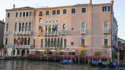 Canal scene in Venice Italy