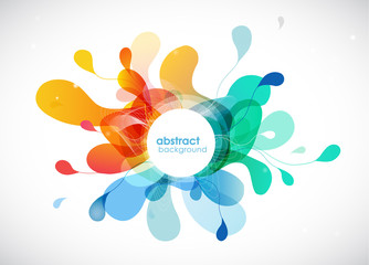 Abstract colored flower background with circles.