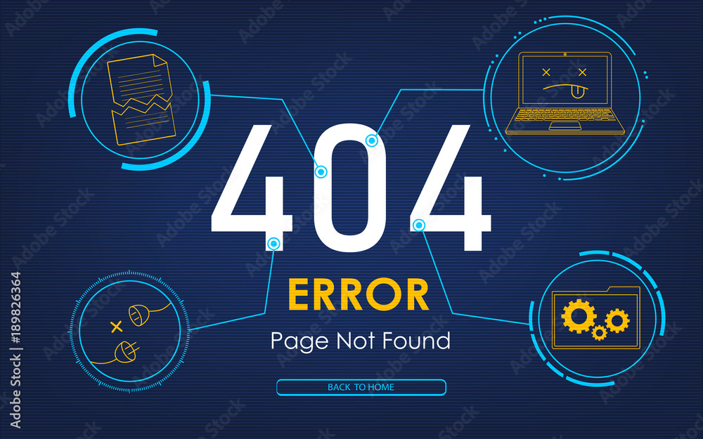Wall mural 404 high-tech error page not found background
