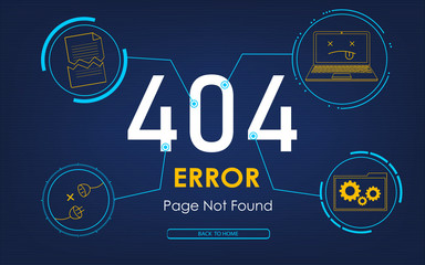 404 high-tech error page not found background