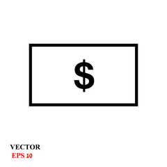 dollar bill. icon, vector illustration