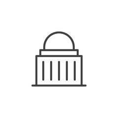 Capitol building line icon, outline vector sign, linear style pictogram isolated on white. Symbol, logo illustration. Editable stroke