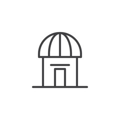 Shop building line icon, outline vector sign, linear style pictogram isolated on white. Store symbol, logo illustration. Editable stroke